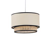 Koral - Natural Rattan and Cane 25 cm Easy Fit Two Tier Pendant Shade First Choice Lighting Natural One Size