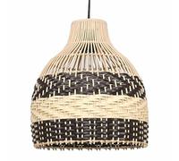 firstchoicelighting Natural Rattan Ceiling Lightshade, Wicker Cane Easy Fit Pendant Shade, No Wiring Required, Height 30 cm Diameter 25 cm