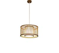 Natural Rattan Chaner - Creative Cylindl Bamboo Pendant Lamp with E27 Light Source for Ceiling Lighting Fixture, Perfect for Restaurant, Bar, Farmhouse Decoration