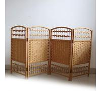 Natural Rattan Folding Room Divider for Kids, Japanese Style 4-Panel Play Area Separator (Size: 60x120cm) - Ideal for Children's Rooms, Playrooms, and Privacy Solutions