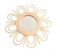 Natural Rattan Hanging Mirror Elegant Round Design for Creative Home Interiors
