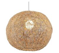 Natural Rattan Hemp Ball Chandelier Pendant Light, Art Bird's Nest Rustic Farmhouse Ceiling Mount Lamp
