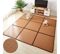 Natural Rattan Non-Slip Mat 60x50 cm, Breathable Floor Cushion with Storage Bag, Perfect for Living Room & Baby Crawling, Japanese Style Home Decor
