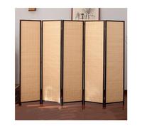 Natural Rattan Room Dividers - Folding Privacy Screen, Portable Freestanding Partition Wall for Home, Office & Garden (Black, 15.75"x59", Set of 4)