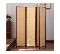 Natural Rattan Room Dividers - Folding Privacy Screen, Portable Freestanding Partition Wall for Home, Office & Garden (Black, 15.75"x59", Set of 4)