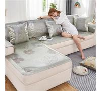 Natural Rattan Settee Cover Sofa Cover Couch Cover Non-Slip Machine Washable - Cooling Slipcover with Elastic Straps for 1 2 3 4 Seater L Shape Corner Sofa Pet Friendly(Color 9,80 * 140)