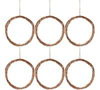 Natural Rattan Wreath Base 6 Pack, 20cm Hand-Woven Vine Branch Wreath Rings For DIY Christmas, Wedding & Seasonal Door Decor