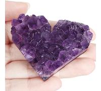 Natural Raw Purple Crystal Heart Shaped Cluster 70-90 g - 1 PC Crystal Stone for Home Décor & Meditation