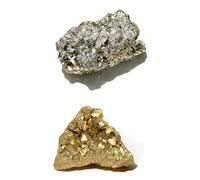 Natural Raw Pyrite Crystal Stone, Natural Rough Gemstone, Raw Crystal Specimens, 2 PCS Unpolished Healing & Manifestation Stones for Meditation, Chakra, Wealth Attracting, DIY Crafts & Home Decor