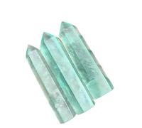 Natural Raw Stone, Green Fluorite, Single Pointed Pillar Decoration, Home Decoration, Gift Giving, and Collection,3pc