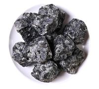 Natural Raw Stones Crystal Natural Black Amphibole Crushed Stone Tumbled Diffuser Aroma Pool Fish Tank Home Decoration