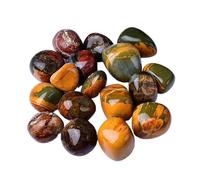 Natural Raw Stones Crystal Natural Crystal Yellow Line Pine Rolling Stone Ornaments Mineral Specimen Teaching Science Bathtub