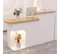 Natural Reception Desk with Lockable Drawers, Front Counter for Salon & Office Checkout, 80cm (31.4in) Reception Table - Stylish & Functional Reception Counter