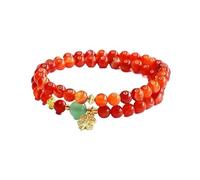 Natural Red Agate Multi Circle Hand String Lotus DIY Bracelet - Unique Jade Marrow Jewelry(Color14 6mm)