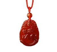 Natural Red Agate Zodiac Rabbit Pendant Necklace (with Lanyard) for Women Genuine Jade
