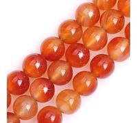Natural Red Carnelian Agate Gemstone Semi Precious Round 10mm Loose Beads for Jewellery Making DIY Bracelet Necklace Crafts 15''