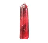 Natural Red Fluorite Healing Stone Crystal Wand Hexagonal Point