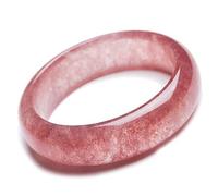 Natural Red Ice Strawberry Quartz Crystal Love Clear Round Women Bangle 61mm