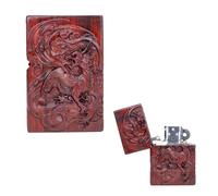 Natural Red Sandalwood Rosewood Carving Lighter，12 zodiac signs and other designs，Replaceable for Zippo (Only Case), (Kylin)