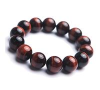 Natural Red Tiger Eye Gemstone Big Round Crystal Bead Bracelet 16mm