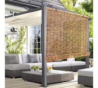 Natural Reed Curtains 50cm 60cm 70cm 90cm 100cm 120cm Wide,Bamboo Roller Blinds for Windows,Light Filtering Roll Up Shades,Hand Woven Roman Blinds,Straw Curtains,Sun Shades