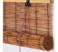 Natural Reed Curtains 60x120cm Sun Shade Roll Up Bamboo Roller Blinds Anti-UV Dust Proof Shade With Lifter Sunshade Privacy Screen Curtains For Outdoor Indoor Garden Patio Easy to Install