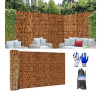 Natural Reed Fencing Rolls，Privacy Bamboo Fence Reed Screen, Decorative Bamboo Fencings for Outdoor Balconies, Patios, Gardens, and Backyards, with Cable Ties(5x33ft)