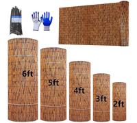 Natural Reed Screening,Decorative Fences,Sunshade, Fencing Rolls, Patio Privacy Screen Panels，for Gardens, Balconies, patios, Swimming Pools, and Other Outdoor Spaces.(111x500cm/3.6x16ft)
