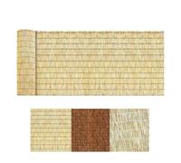Natural Reedhead Fencing 50cm 100cm 120cm 150cm 200cm 500cm Bamboo Fence Privacy Screen Decorative Garden Fencing Easy Installation Add Privacy And Atmosphere For Outdoor Backyard(Khaki Black)