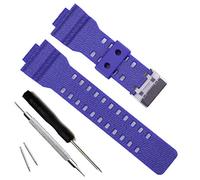 Natural Resin Replacement Watch Band Strap for Casio Mens G-Shock GD120/GA-100/GA-110/GA-100C (Cross Pattern-Light Blue)