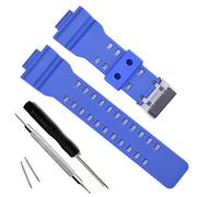 Natural Resin Replacement Watch Band Strap for Casio Mens G-Shock GD120/GA-100/GA-110/GA-100C (Cross Pattern-Blue)