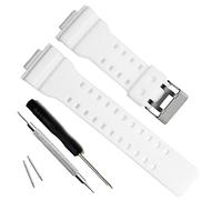 Natural Resin Replacement Watch Band Strap for Casio Mens G-Shock GD120/GA-100/GA-110/GA-100C (White)