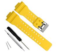 Natural Resin Replacement Watch Band Strap for Casio Mens G-Shock GD120/GA-100/GA-110/GA-100C (Yellow)