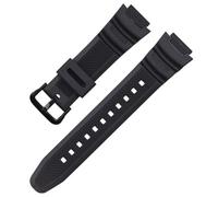Natural Resin Strap Compatible with Casio AE-1200 AE-1300 F-108 W-216H AE-1000w AEQ-110 W-800H AQ-S800W SGW-300H W-216H W-218 Men's 18mm Watch Band Replacement (black black becukle)