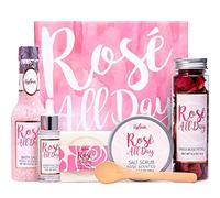 Gift Sets for Women, Pamper Gifts for Women, 6Pcs Spa Gift Set Natural Rose Petals with Soap, Salt, Body Oil,Scrub, Christmas Gifts for Women, Birthday Gifts for Her, Bath Sets for Mom