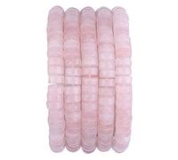 Natural Rose Quarts Crystal Spacer Beads Caps Loose Semi Gemstone for Beading Jewelry Making 6mmx3mm 38cm