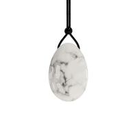 Natural Rose Quarts Yoni Egg Set Obsidian Kegel Exercise Jade Egg Muscle Tightening Crystal Nephrite Jade Yoni Egg-White Howlite-30x20mm
