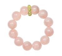 Natural Rose Quartz Bracelet for Women - 16mm Pink Crystal Beads Chakra Stretch Bracelet, Great Birthday Gifts