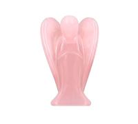 Natural Rose Quartz Crystal, 2" Mini Pocket Guardian Angels Statue for Home Decor, Spiritual Gift, Collectors, Rose Quartz Healing Crystal Gifts for Famaily and Friends