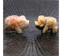 Natural Rose Quartz Crystal Agate Amethyst Piggy Carved Stone-Unakite