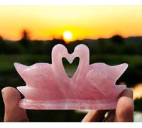 Natural Rose Quartz Duck Pair Rose Quartz Male & Female Duck Pair Mandarin Duck Pair Pink Ducks Love Ducks Attract Love and Passion