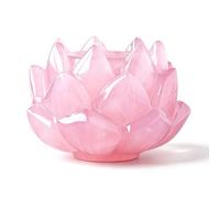 Natural Rose Quartz Flower Base Ornament Crystal Ball Holder Carving Zen Inspired Decoration Pink(S)