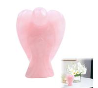 Natural Rose Quartz Guardian Angel 1.57 Inch Crystal Gifts for Women Healing Crystals for Emotional Support and Spiritual Protection (Pink)