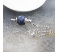 Natural Rose Quartz Labradorite Pendulum Round Beads Stone Crystal Cone Pendants Pendulos Jewelry,Blue Sodalite