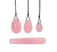 Natural Rose Quartz Yoni Egg Set Kegel Exerciser， Natural Stone Home Decoration Ornaments