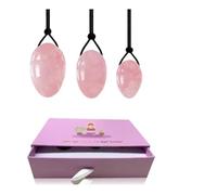 Natural Rose Quartz Yoni Eggs Big Head Drilling Crystal Egg Obsidian Amethyst Jade Egg Women Kegel Exerciser Muscles,3