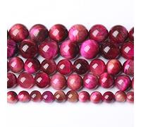 Natural Rose Red Tiger Eye Beads for Jewelry Making Round Loose Stone Beads Semi-Precious DIY Bracelet Necklace 8mm