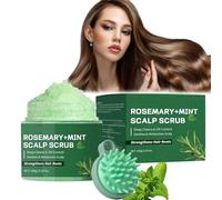 Natural Rosemary Mint Scalp Scrub for Dry Scalp - Deep Cleansing Exfoliator, Nourishing Treatment with Scalp Massager 100g, 1Pc