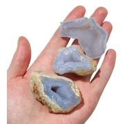 Natural Rough Agate - Blue Chalcedony Cluster, Uncut Druzy Geode Stone, Raw Mineral Specimen | For Jewelry Crafts, Colg Making
