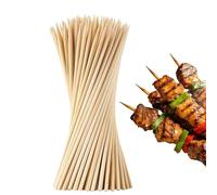 Natural Round Bamboo Skewer Sticks - 100 Pcs 15cm Bamboo Kebab Sticks 4mm Thick, Mini Kebab Skewers for Barbecue, Candy Apple, Appetizers, Sausage, Chocolate Fountain